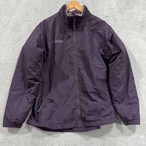 Columbia Fleece‎ Lined Jacket Womens L Purple Ski Winter Coat Hooded Outdoor